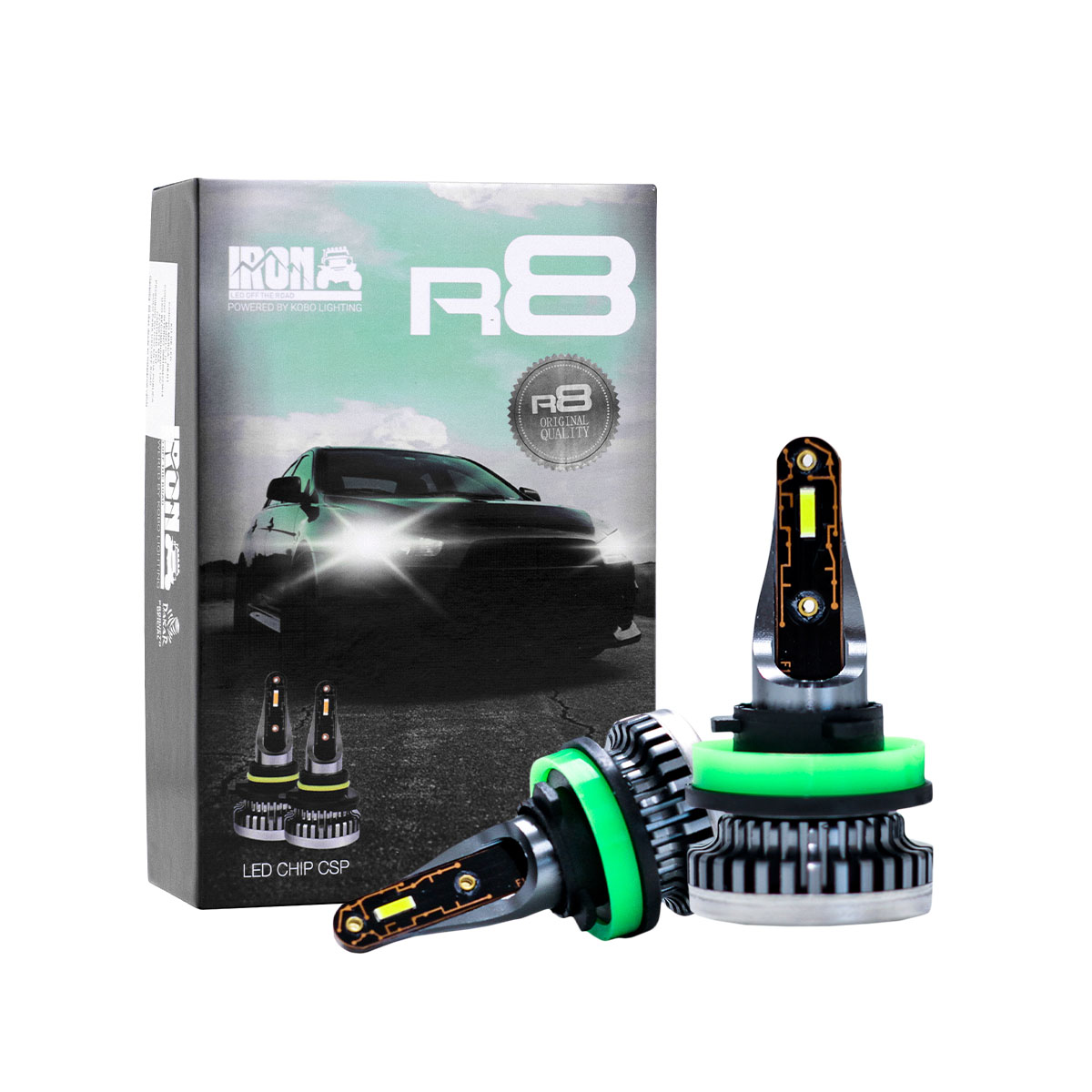 OFF ROAD KIT DE LED R8 H11 10MA GENERACION CHIP CSP SIN COOLER 30000 LUMENS 42WATTS 12V  CANTIDAD POR CAJA MASTER 50 - 3
