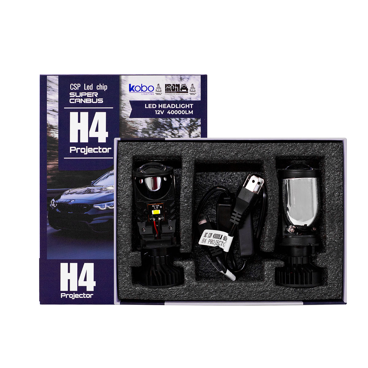OFF ROAD KIT DE LED CSP CANBUS H4 CON LUPA PROYECTOR SUPER CANBUS CSP CHIP 12V 40000LM - 9