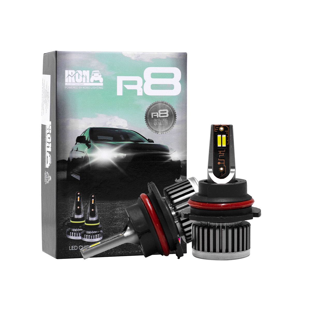 OFF ROAD KIT DE LED R8 9007 10MA GENERACION CHIP CSP SIN COOLER 30000 LUMENS 42WATTS 12V - 4