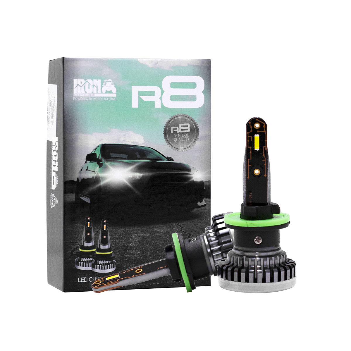 OFF ROAD KIT DE LED R8 H27 10MA GENERACION CHIP CSP SIN COOLER 30000 LUMENS 42WATTS 12V