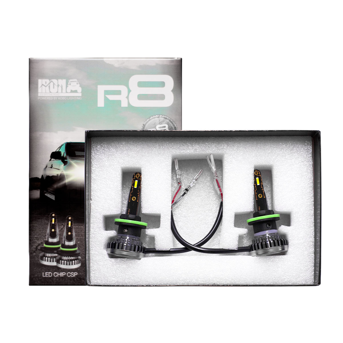 OFF ROAD KIT DE LED R8 H27 10MA GENERACION CHIP CSP SIN COOLER 30000 LUMENS 42WATTS 12V - 6