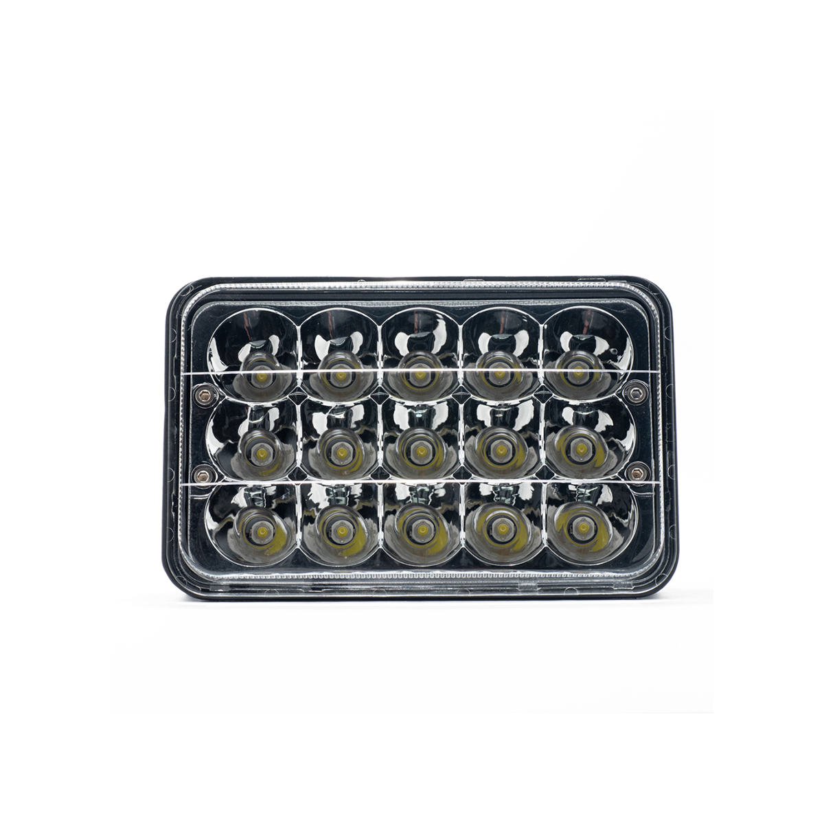 OFF ROAD FARO DE LED UNIVERSAL RECTANGULAR 45 WATTS UNIVERSAL 5 (15 LED 3 WATTS) COLOR BLANCO 12V / 24V CON FUNCION LUCES ALTAS Y BAJAS - HAZ DE LUZ SPOT -