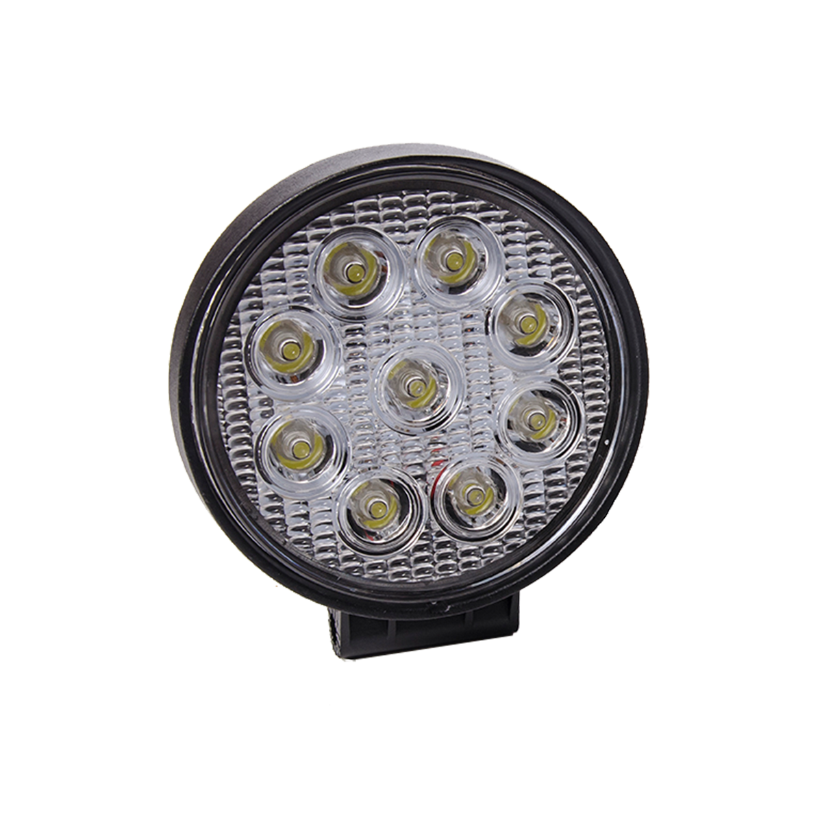 OFF ROAD FARO DE LED UNIVERSAL CIRULAR 27 WATTS (9 LED  3 WATTS) COLOR BLANCO 12V / 24V - HAZ DE LUZ SPOT - CANTIDAD POR CAJA MASTER 50 - 10