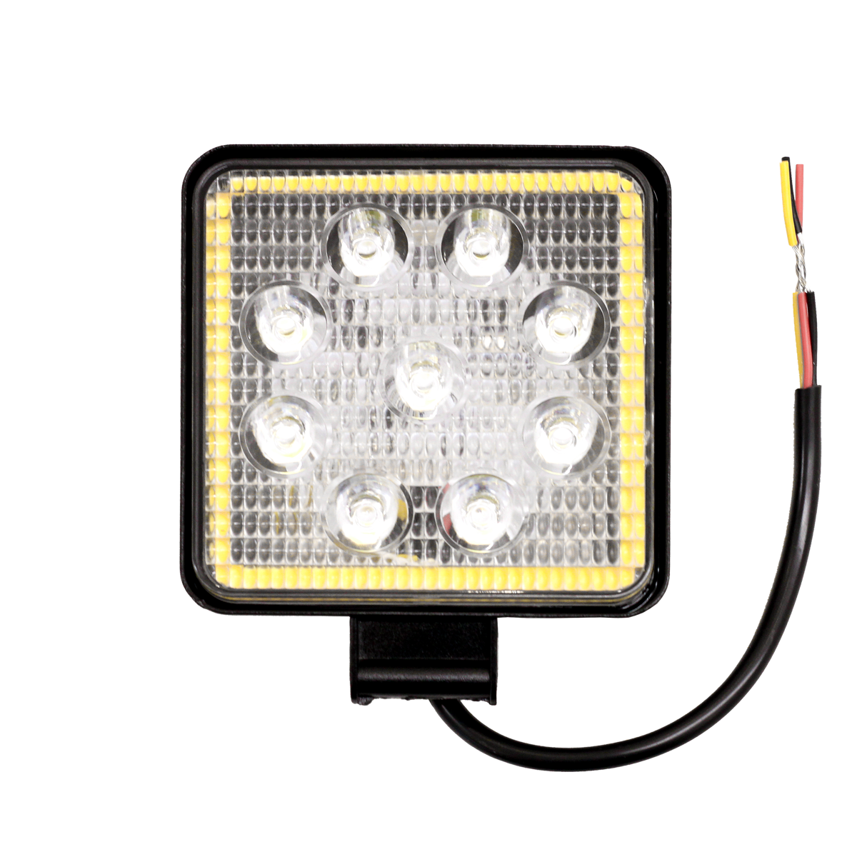 OFF ROAD FARO DE LED FARO DE LED CUADRADO - 9 LED 27W BLANCO CON AUREOLA BLANCO 10.8X2X11CM - 7
