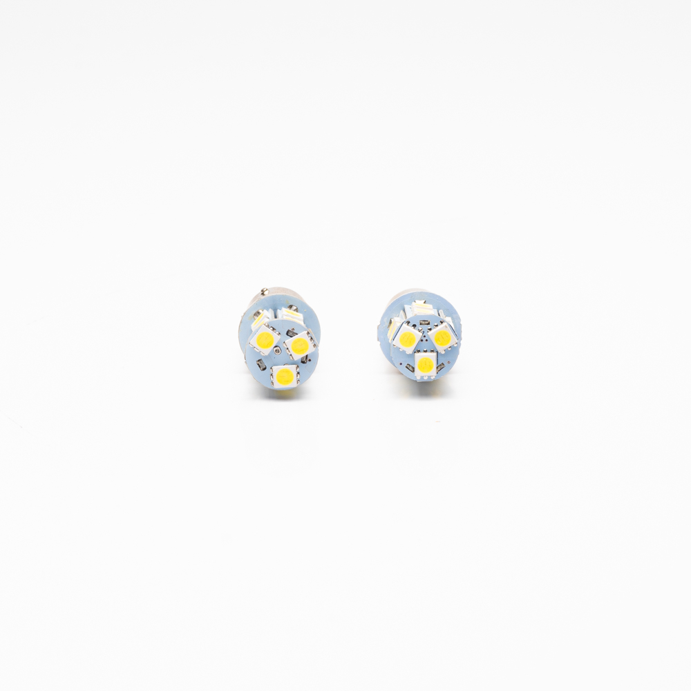 LEDS SEÑALIZACION SMD BLISTER X 2 - 1034 - 1157 - P21/5W 2 POLOS (DESPAREJA) 13 LED 5050 SMD - BLANCO 12V - BLISTER X 2 UNIDADES CANTIDAD POR CAJA MASTER 1000 - 2