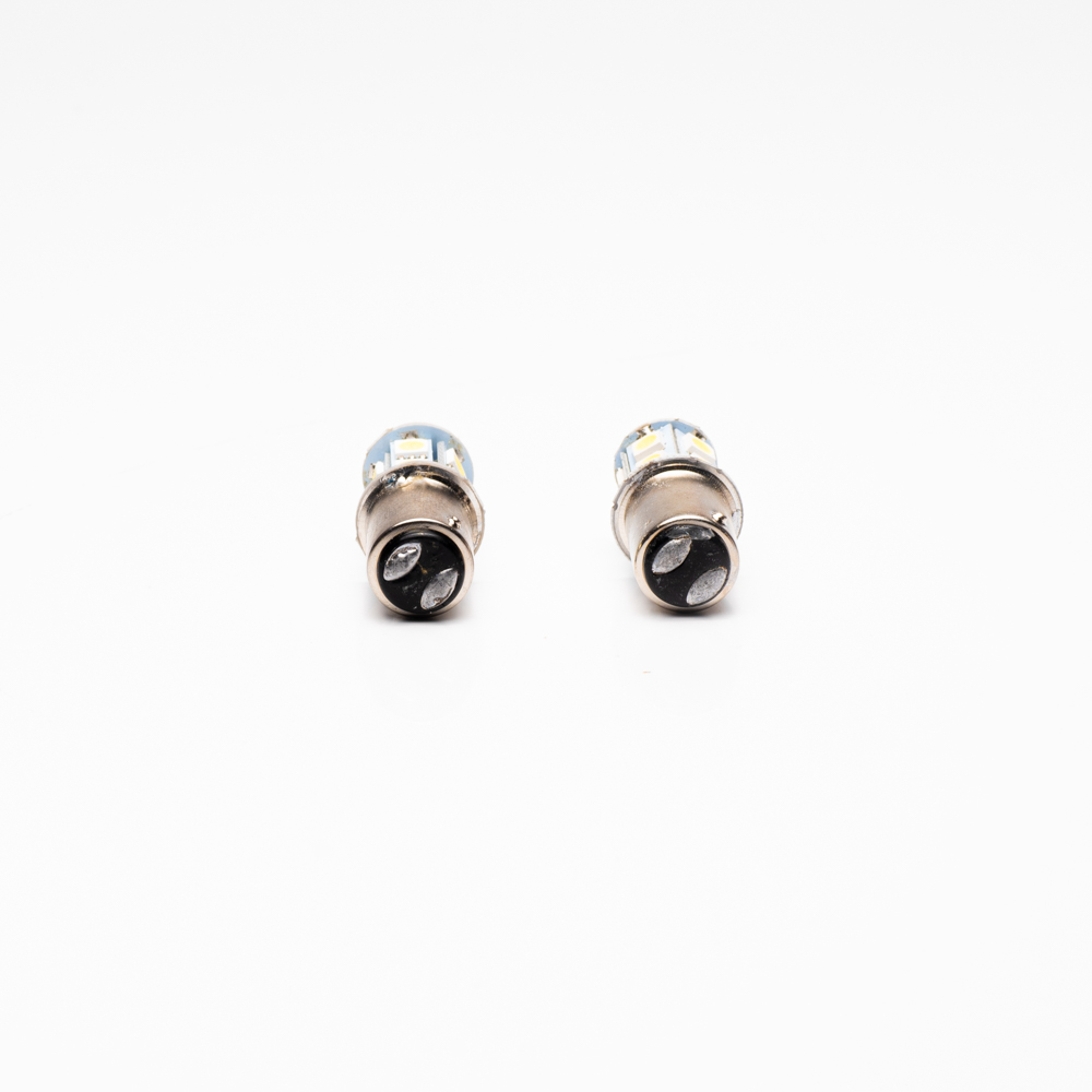 LEDS SEÑALIZACION SMD BLISTER X 2 - 1034 - 1157 - P21/5W 2 POLOS (DESPAREJA) 13 LED 5050 SMD - BLANCO 12V - BLISTER X 2 UNIDADES CANTIDAD POR CAJA MASTER 1000 - 3