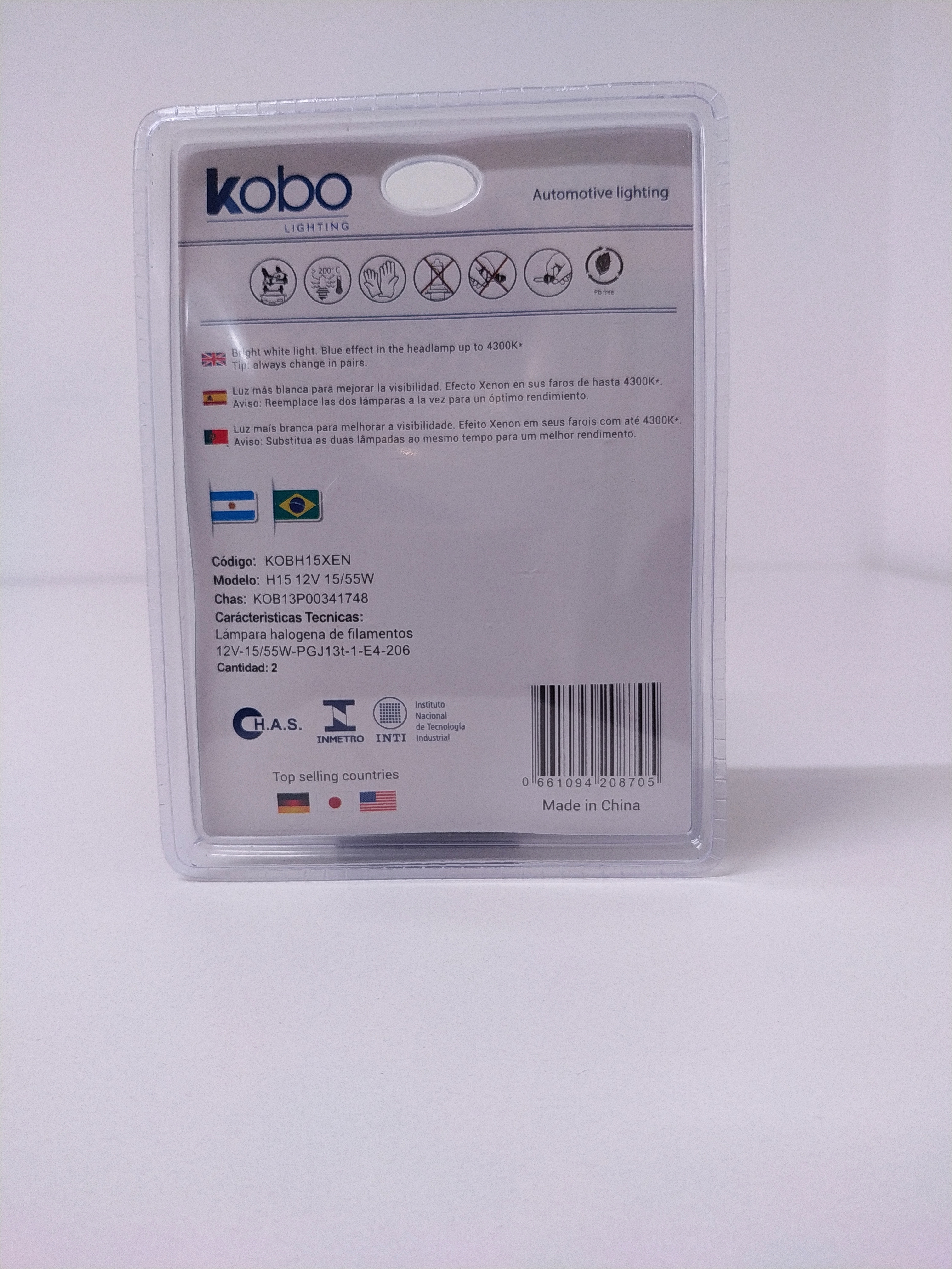 LAMPARA BLUE VISION H15 55W XENON BLUE X BLISTER 2 UNIDADES (CODIGO ANTERIOR: BH15BV) - 5