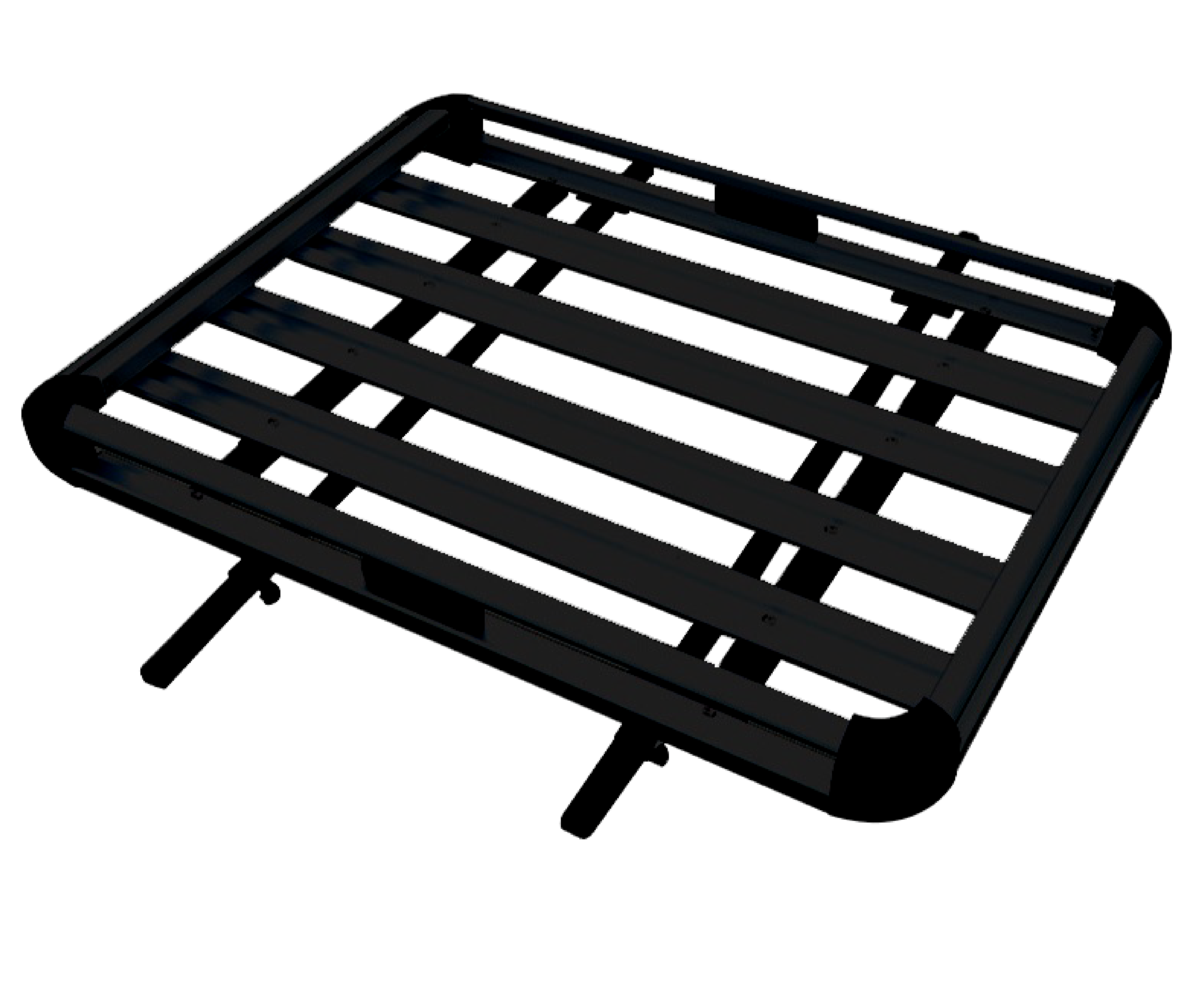 PARRILLA PARA TECHO UNIVERSAL DE ALUMINIO NEGRA 127CM X 96CM X 12CM