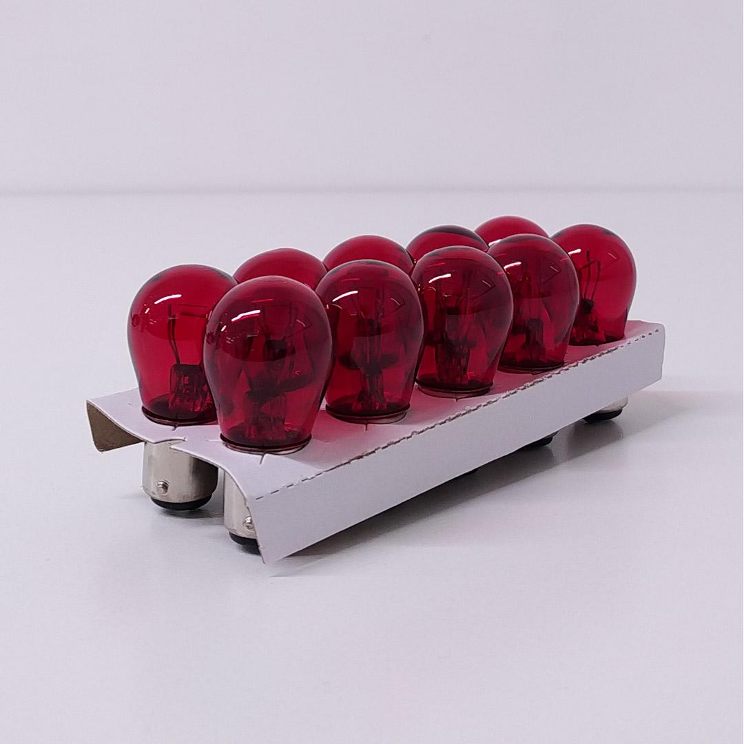 LAMPARAS DE SEÑALIZACION P21/5W 12V 1034 BAY15D ROJA  (CODIGO ANTERIOR: 12499KORED) CANTIDAD POR CAJA MASTER 1000 - 2