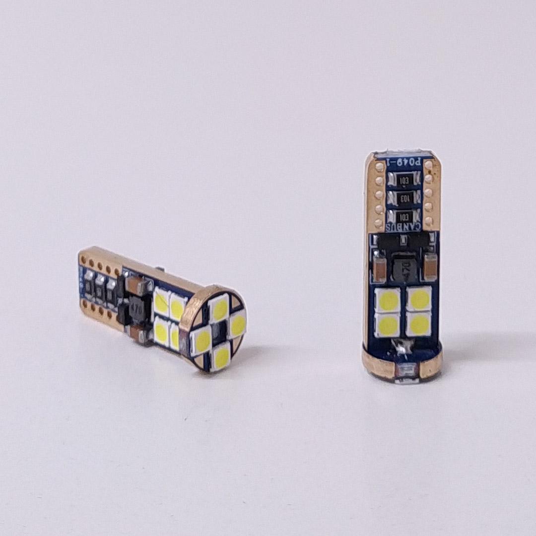 LED SEÑALIZACION CANBUS BLISTER X 2 - T10 2821 12961 W5W - SIN CULOTE 12 LED SMD - CANBUS - BLANCO 12V - 6