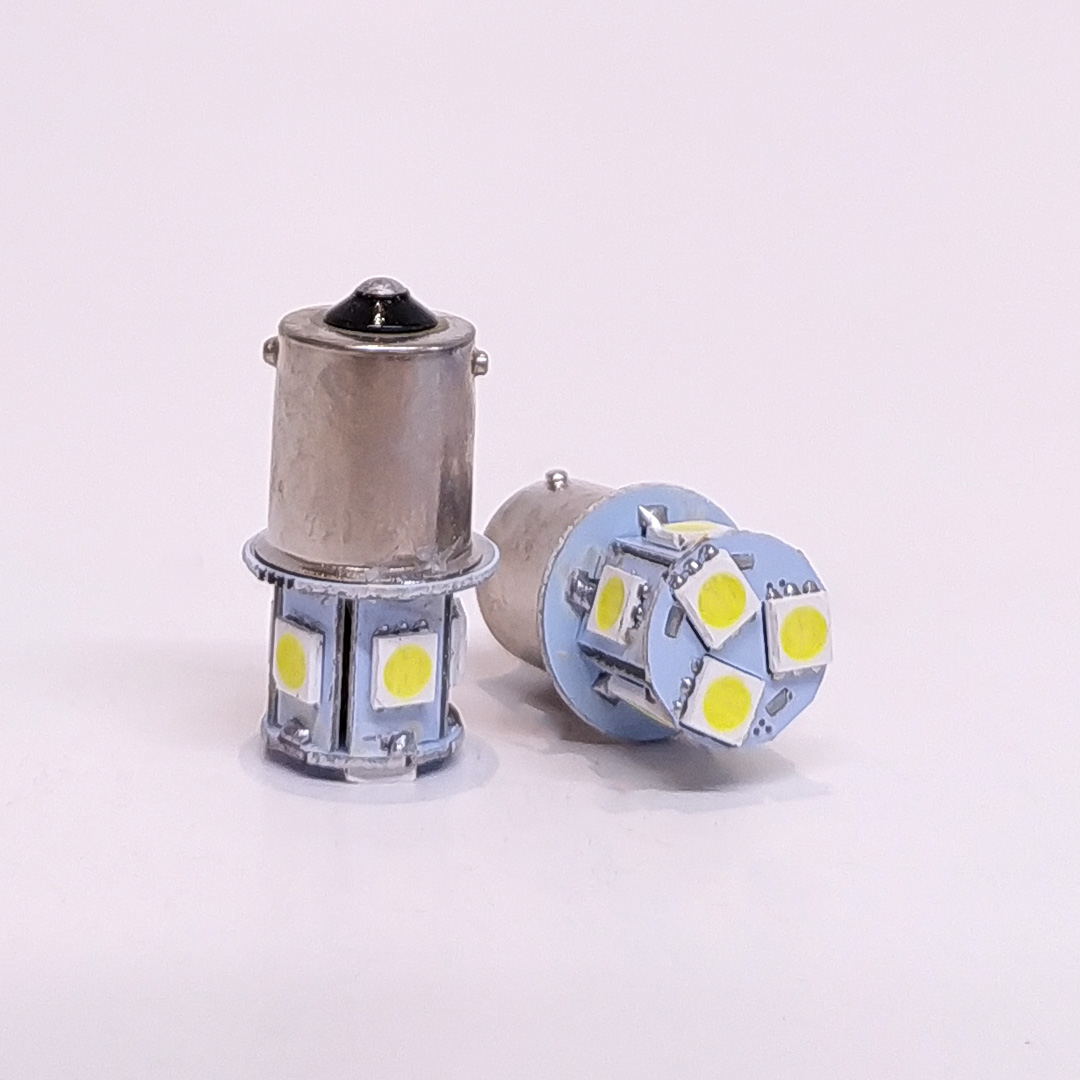 LED SEÑALIZACION SMD BLISTER X 2 1141 - 1156 - P21W 1 POLO 8 LED 5050 SMD - BLANCO 12V BLISTER X 2 UNIDADES CANTIDAD POR CAJA MASTER 1000