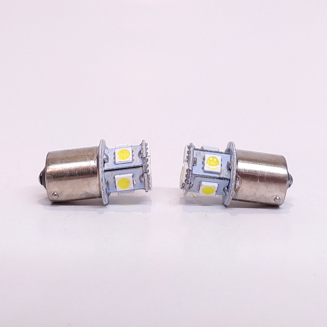 LED SEÑALIZACION SMD BLISTER X 2 1141 - 1156 - P21W 1 POLO 8 LED 5050 SMD - BLANCO 12V BLISTER X 2 UNIDADES CANTIDAD POR CAJA MASTER 1000 - 3