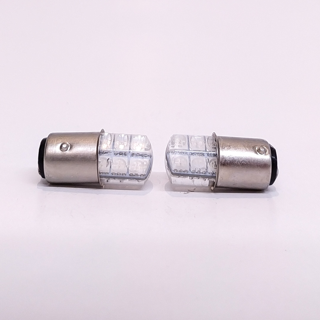 LED SEÑALIZACION SILICA BLISTER X 2 1034 - 1157 - P21/5W 12 LED COB SILICA - AMBAR  12V BLISTER X 2 UNIDADES - 2
