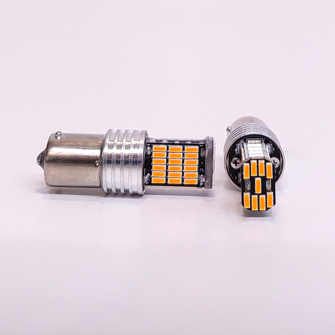 LED SEÑALIZACION CANBUS BLISTER X 2 - 1141 - 1156 P21W 1 POLO 45 LED 3014 SMD - CANBUS - AMBAR 12V - 2