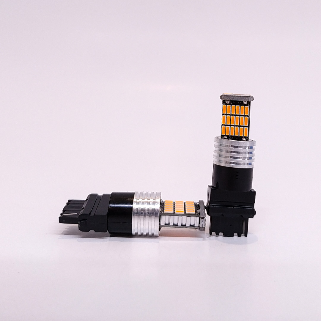 LED SEÑALIZACION CANBUS BLISTER X 2 - 3156 P27W 1 POLO 45 LED 3014 SMD - CANBUS - AMBAR 12V - 24V - 3