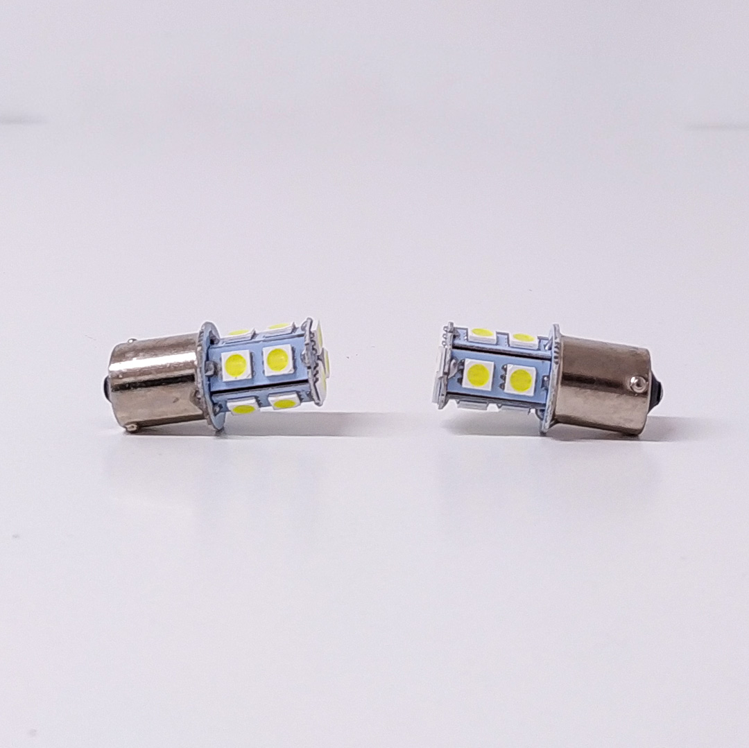 LED SEÑALIZACION SMD BLISTER X 2 - 1141 - 1156 - P21W 1 POLO 13 LED 5050 SMD - BLANCO 12V - BLISTER X 2 UNIDADES CANTIDAD POR CAJA MASTER 500 - 2