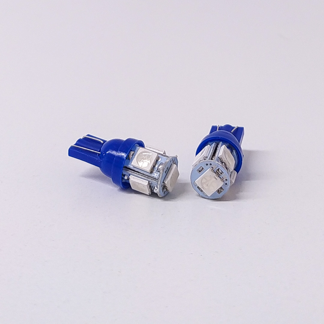 LED SEÑALIZACION SMD BLISTER X 2 2821 - T10 - W5W 5 SMD 5050 AZUL 12V BLISTER X 2 UNIDADES CANTIDAD POR CAJA MASTER 500