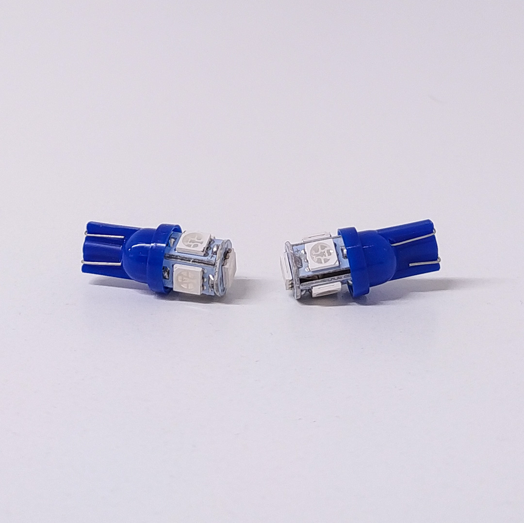 LED SEÑALIZACION SMD BLISTER X 2 2821 - T10 - W5W 5 SMD 5050 AZUL 12V BLISTER X 2 UNIDADES CANTIDAD POR CAJA MASTER 500 - 2