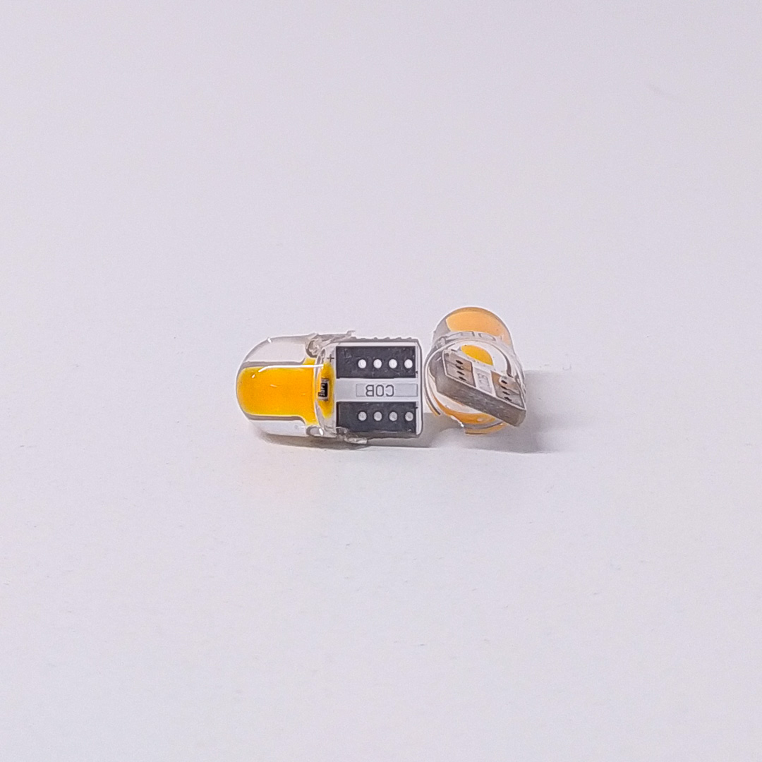 LED SEÑALIZACION SILICA BLISTER X 2 2821 - T10 - W5W LED COB MINI SILICONADO AMBAR 12V BLISTER X 2 UNIDADES CANTIDAD POR CAJA MASTER 1250