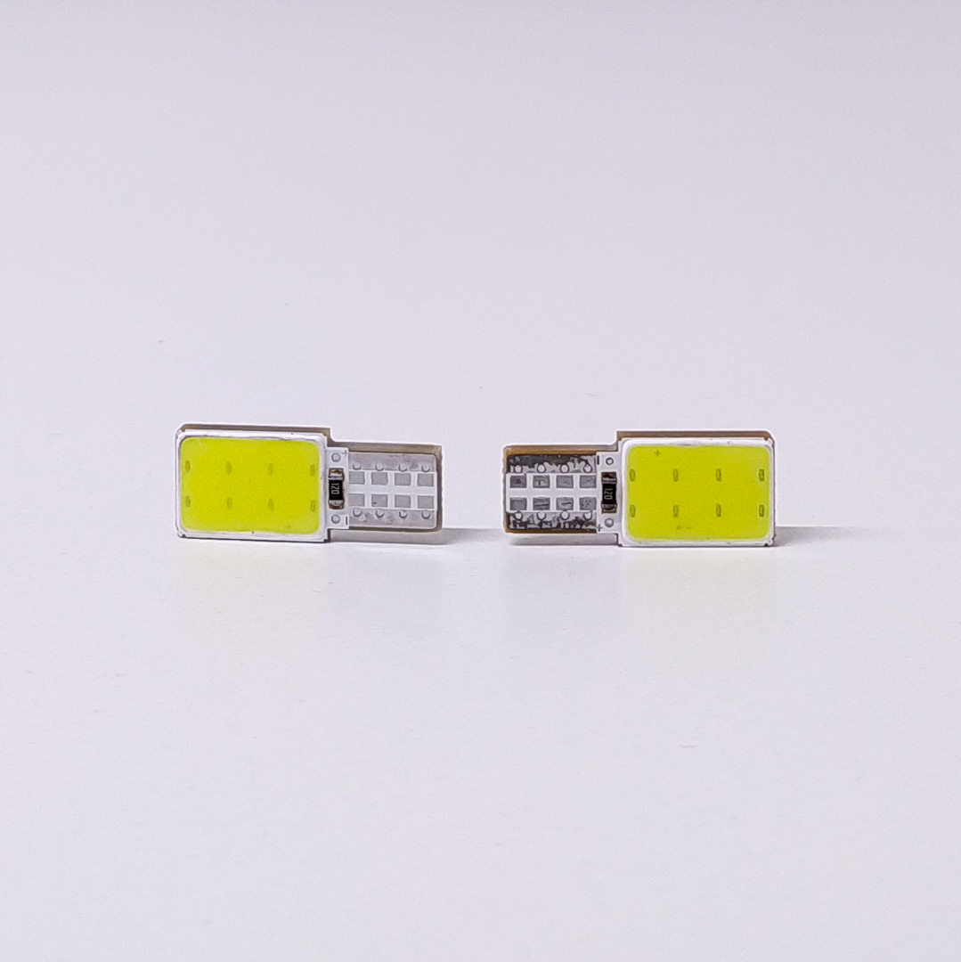 LED SEÑALIZACION SILICA BLISTER X 2 - 2821 - T10 - W5W - COB - BLANCO 12V - 12 CHIP PASTILLA - BLISTER X 2 UNIDADES CANTIDAD POR CAJA MASTER 1000 - 4