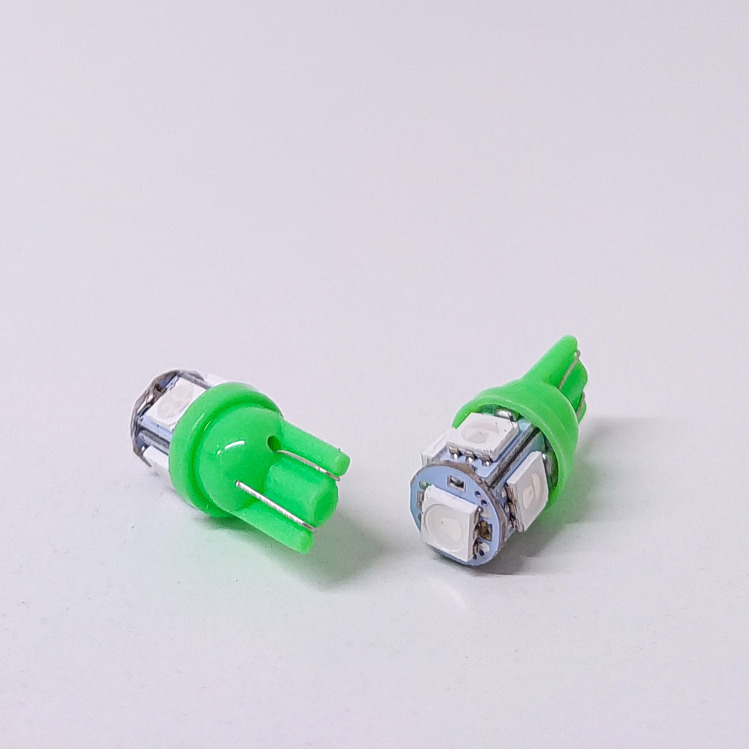 LED SEÑALIZACION SMD BLISTER X 2 2821 - T10 - W5W 5 SMD 5050 VERDE 12V BLISTER X 2 UNIDADES