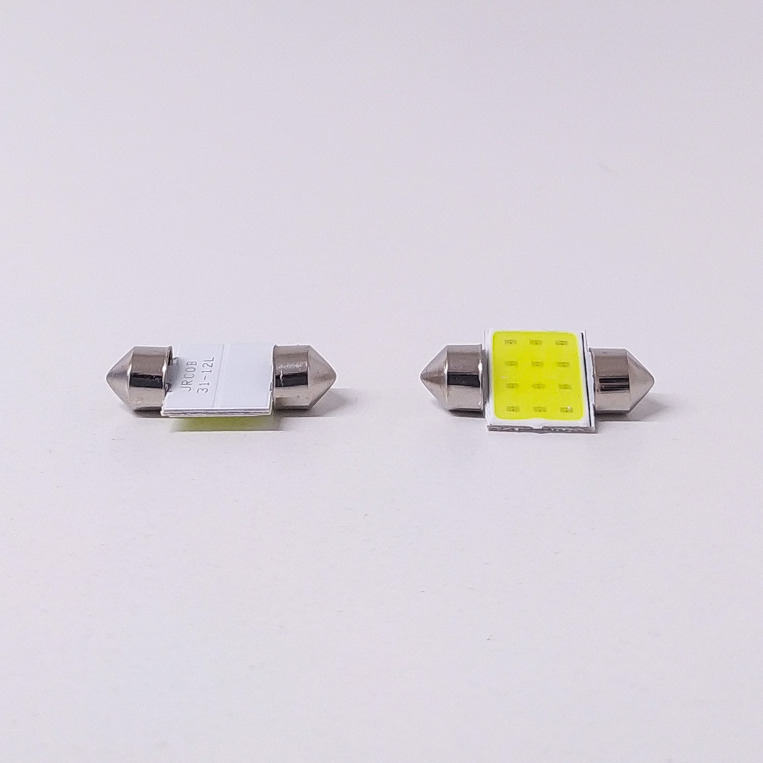 LED SEÑALIZACION COB BLISTER X 2 TUBULAR - FESTOON LED COB 31MM BLANCO 12V BLISTER X 2 UNIDADES CANTIDAD POR CAJA MASTER 500 - 4