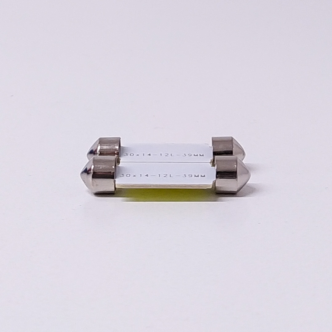 LED SEÑALIZACION COB BLISTER X 2 - TUBULAR - FESTOON ULTRA LED COB - 39MM - BLANCO 12V - BLISTER X 2 UNIDADES CANTIDAD POR CAJA MASTER 1000