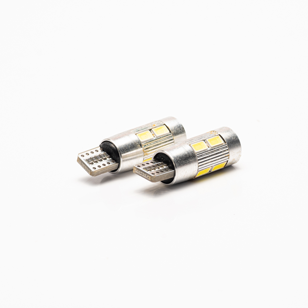 LED SEÑALIZACION CREE BLISTER X 2 2821 - T10 - W5W 10 LED CREE CON LUPA BLANCO 12V BLISTER X 2 UNIDADES