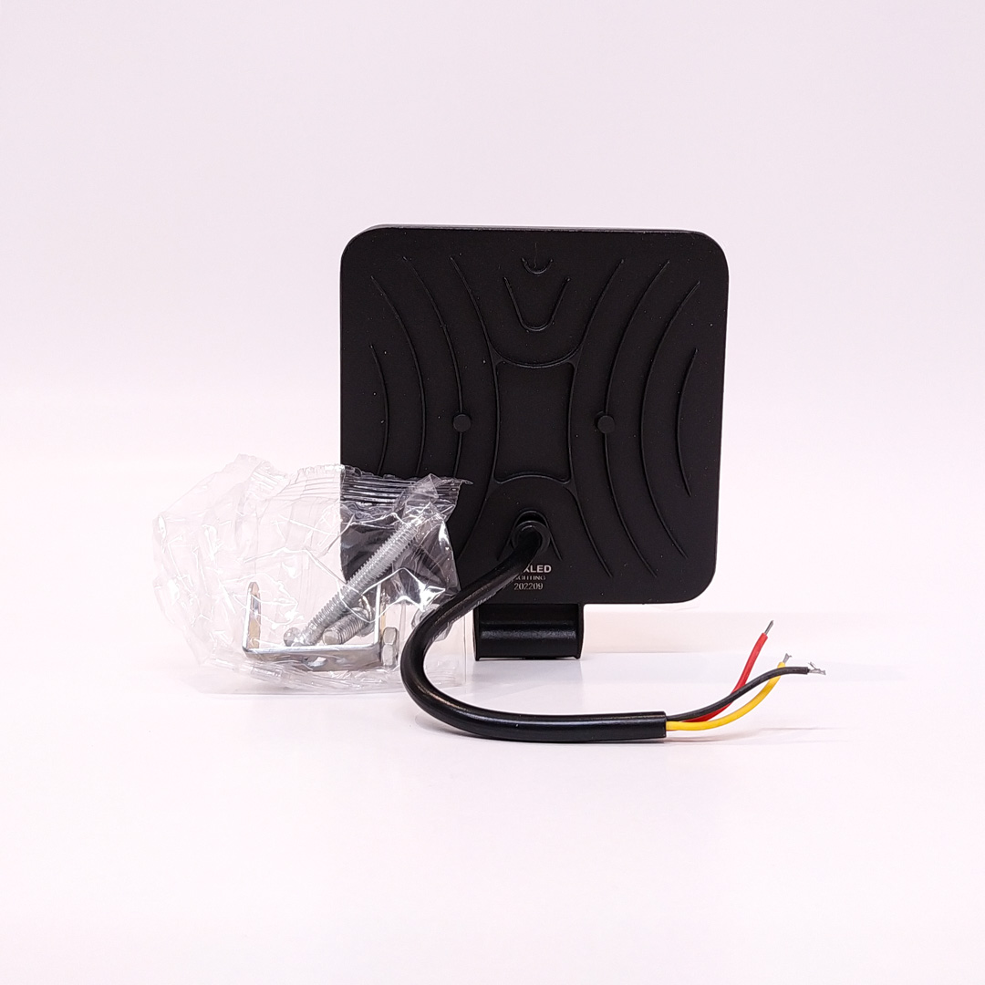 OFF ROAD FARO DE LED FARO DE LED CUADRADO - 9 LED 27W BLANCO CON AUREOLA AMBAR 10.8x2x11CM - 2