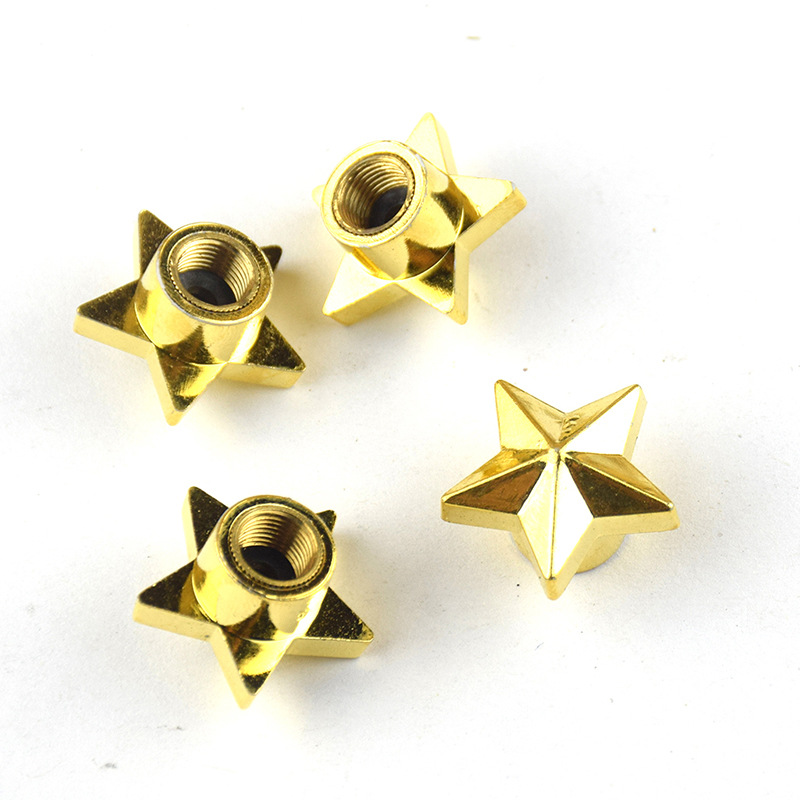 JUEGO DE TAPITAS DE VALVULA TUNNING SET X 4 PCS ESTRELLA NEGRAS