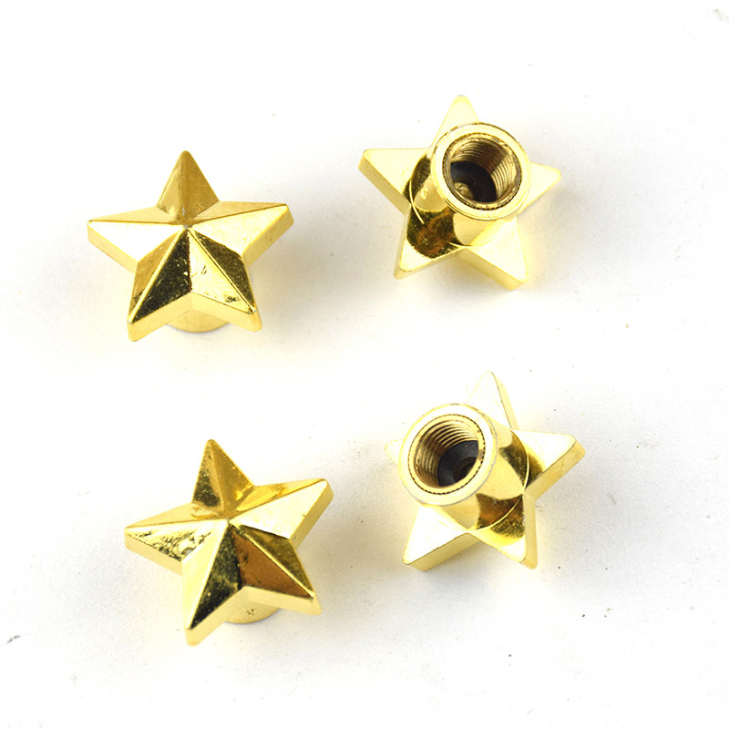 JUEGO DE TAPITAS DE VALVULA TUNNING SET X 4 PCS ESTRELLA NEGRAS - 2