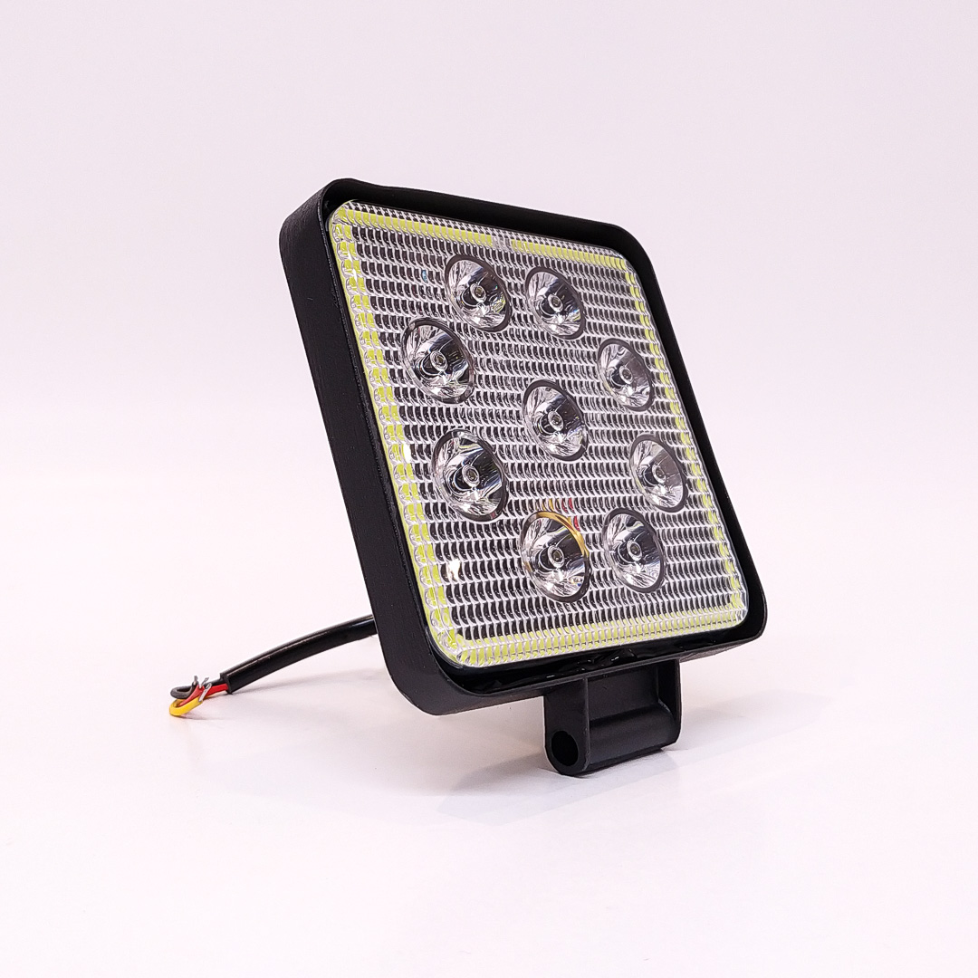 OFF ROAD FARO DE LED FARO DE LED CUADRADO - 9 LED 27W BLANCO CON AUREOLA AMBAR 10.8x2x11CM - 3