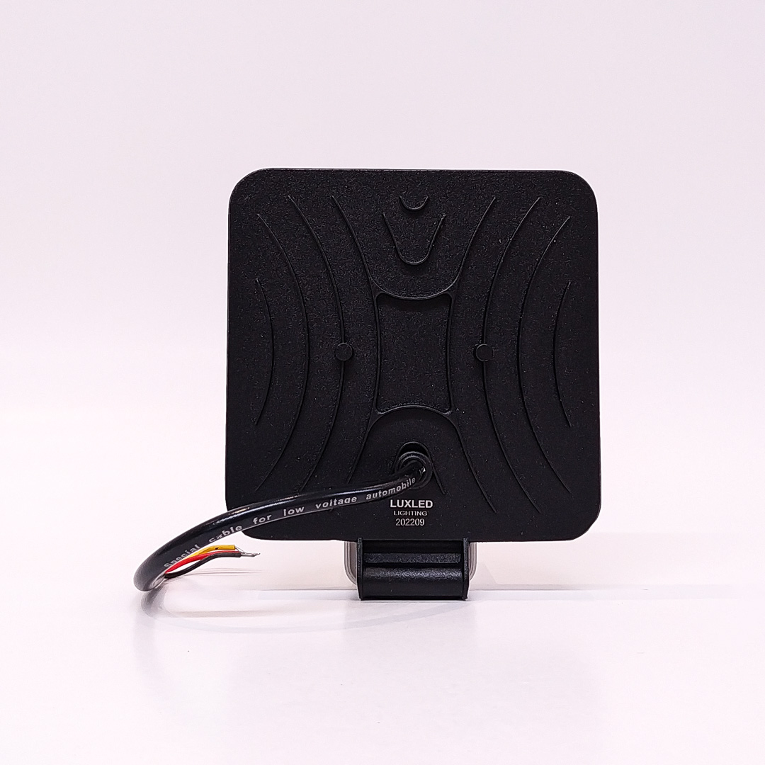 OFF ROAD FARO DE LED FARO DE LED CUADRADO - 9 LED 27W BLANCO CON AUREOLA AMBAR 10.8x2x11CM - 4