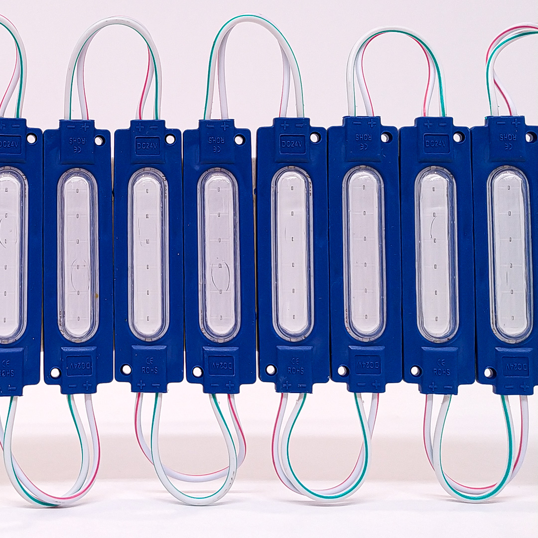 MODULO LED COB TABLA RIGIDA COB AZUL 24V 7CM X 1,5CM  CANTIDAD POR CAJA MASTER 3000