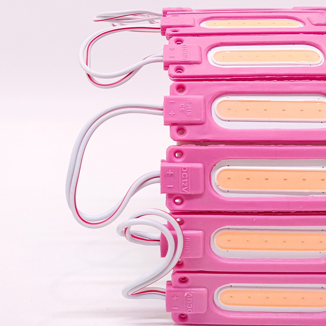 MODULO LED COB TABLA RIGIDA COB PINK 12V 7CM X 1,5CM  CANTIDAD POR CAJA MASTER 2000