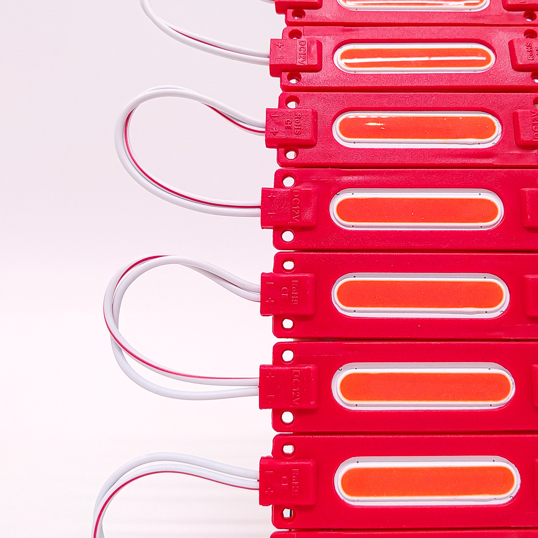 MODULO LED COB TABLA RIGIDA COB ROJO 12V 7CM X 1,5CM  CANTIDAD POR CAJA MASTER 3000