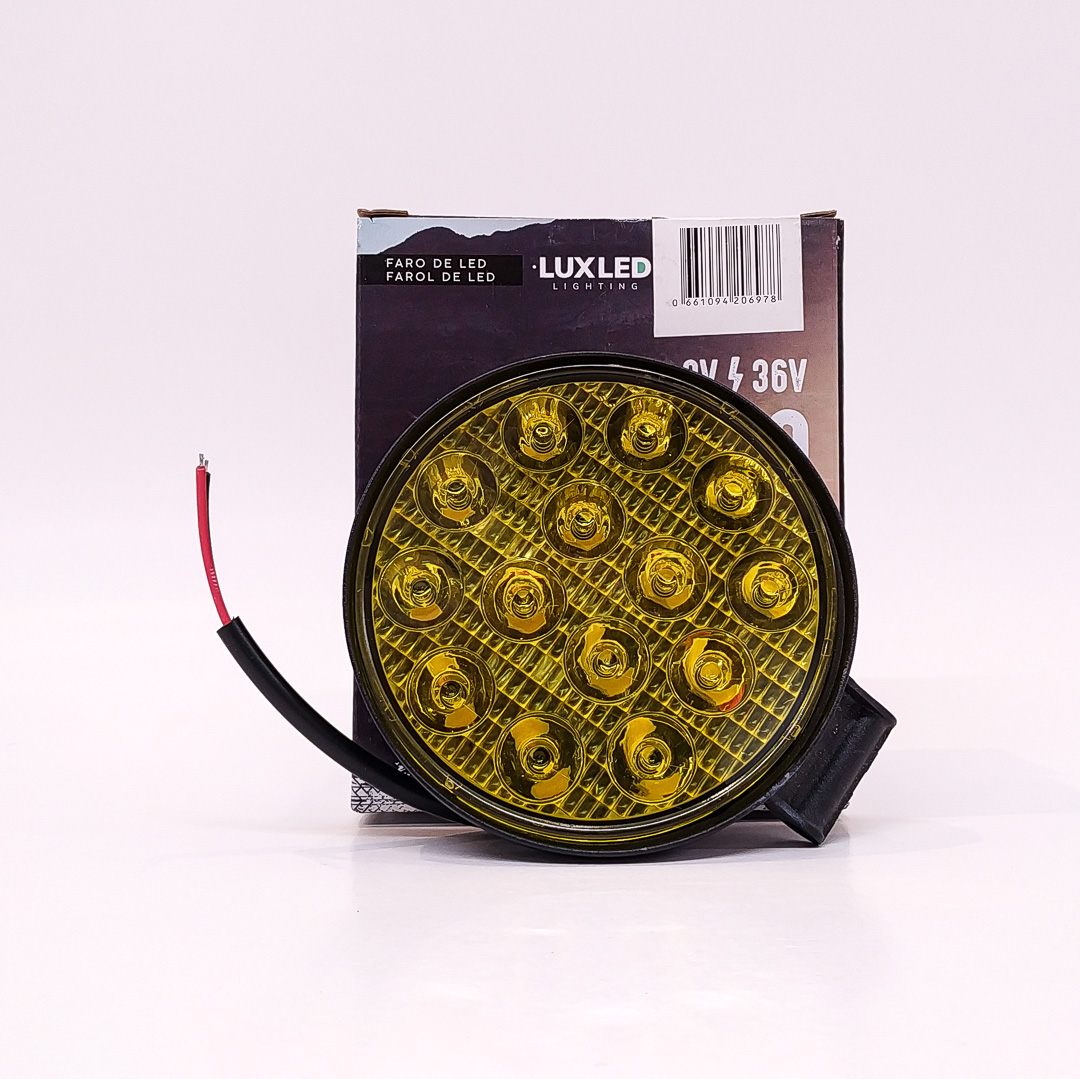 OFF ROAD FARO DE LED UNIVERSAL FARO DE LED CIRULAR 48 WATTS (16 LED  3 WATTS) COLOR AMBAR 12V/24V - HAZ DE LUZ SPOT - - 2