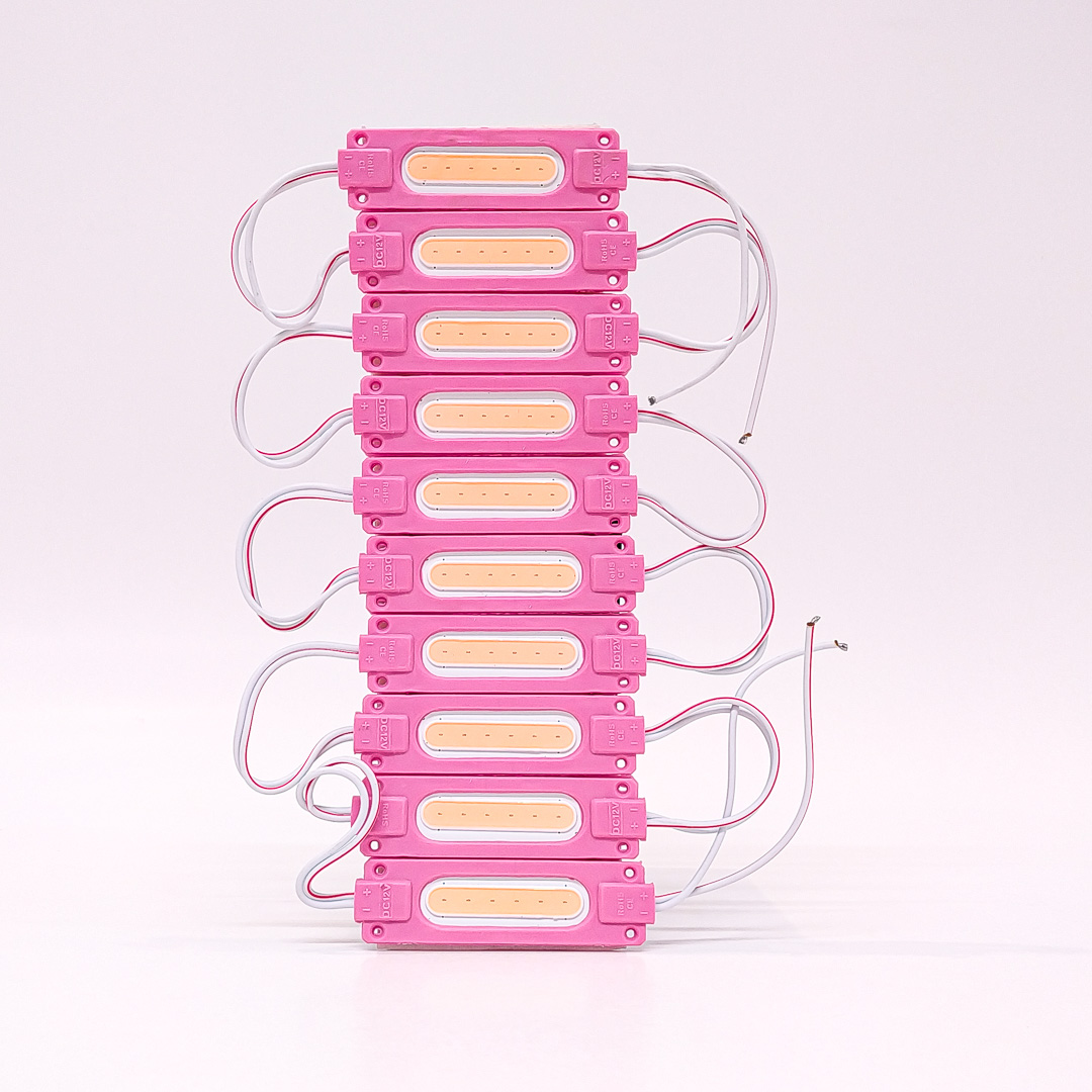 MODULO LED COB TABLA RIGIDA COB PINK 12V 7CM X 1,5CM  CANTIDAD POR CAJA MASTER 2000 - 2