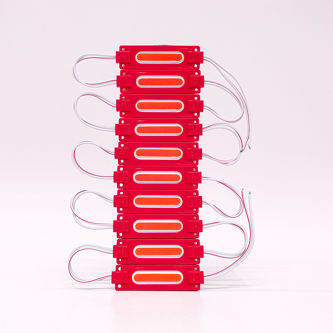 MODULO LED COB TABLA RIGIDA COB ROJO 12V 7CM X 1,5CM  CANTIDAD POR CAJA MASTER 3000 - 3