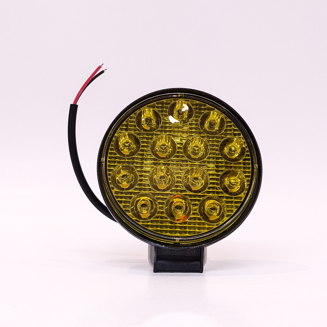 OFF ROAD FARO DE LED UNIVERSAL FARO DE LED CIRULAR 48 WATTS (16 LED  3 WATTS) COLOR AMBAR 12V/24V - HAZ DE LUZ SPOT - - 4