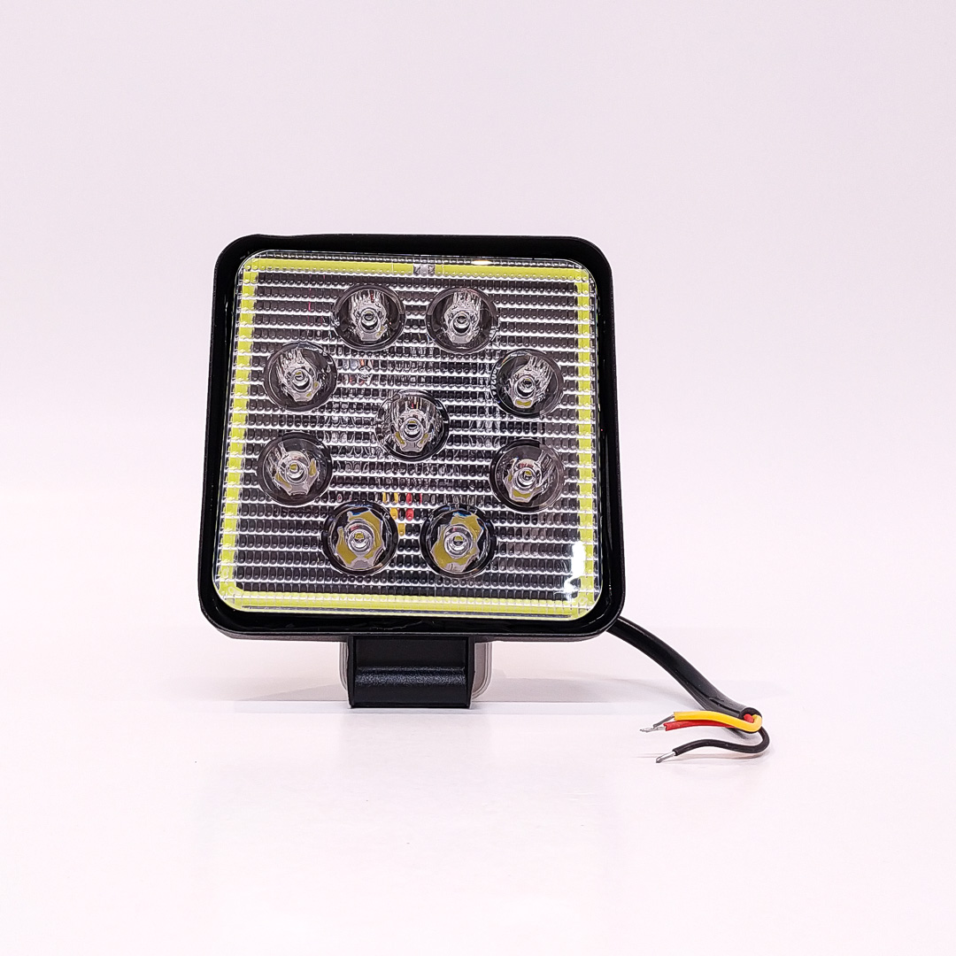 OFF ROAD FARO DE LED FARO DE LED CUADRADO - 9 LED 27W BLANCO CON AUREOLA AMBAR 10.8x2x11CM - 5