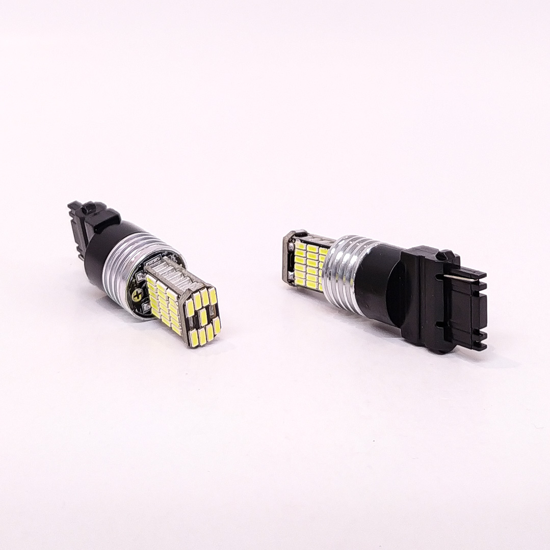 LED SEÑALIZACION CANBUS BLISTER X 2 - 3156 P27W 1 POLO CULOTE PLASTICO 45 LED 3014 SMD - CANBUS - BLANCO 12V - 24V - 5