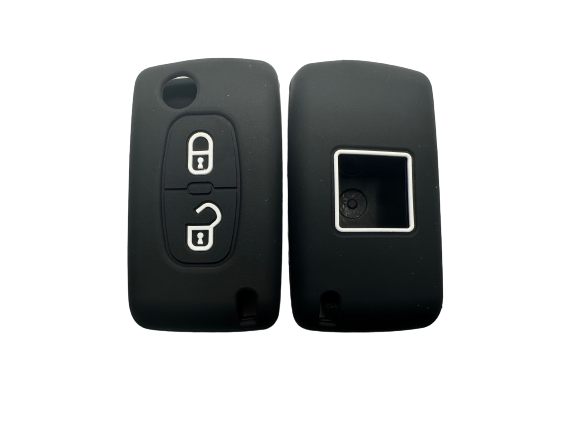 CUBRE LLAVE DE SILICONA PEUGEOT 2 BOTONES NAVAJA 207 GTI - 3008  BLACK - 2