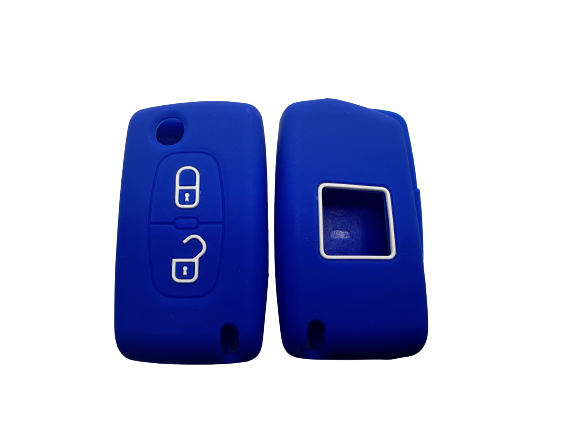 CUBRE LLAVE DE SILICONA CITROEN 2 BOTONES NAVAJA C3 - C4 - PICASSO - BERLINGO BLUE - 2