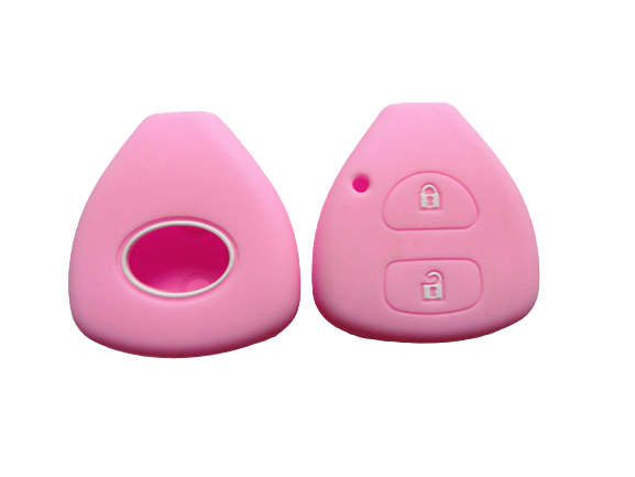 CUBRE LLAVE DE SILICONA TOYOTA 2 BOTONES COROLLA - HILUX - SW4 - RAV4 - ETIOS PINK - 2