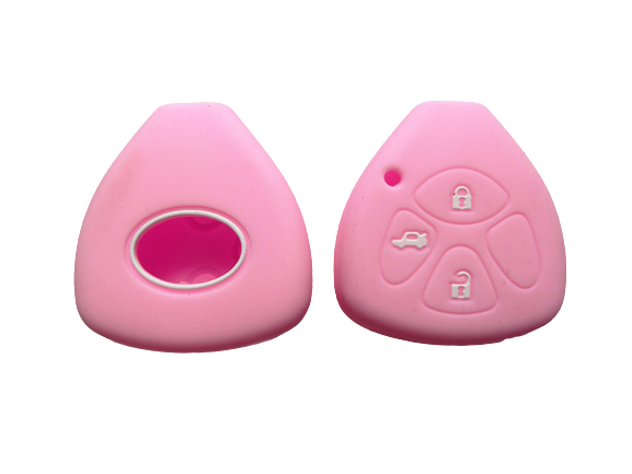 CUBRE LLAVE DE SILICONA TOYOTA 3 BOTONES COROLLA - HILUX- SW4 - RAV4 - ETIOS PINK - 2