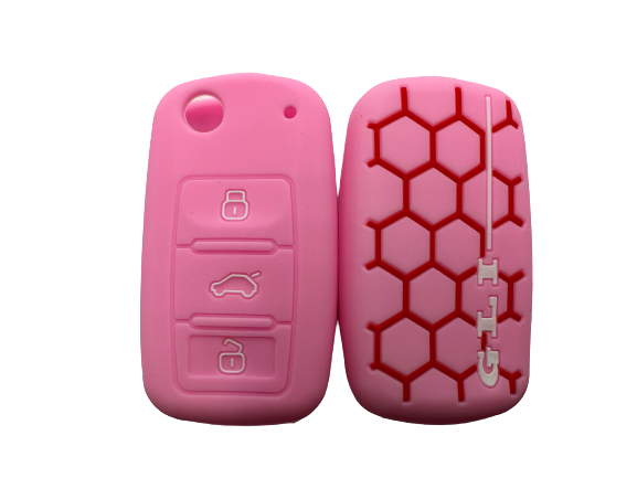 CUBRE LLAVE DE SILICONA VW GTI GOLF PINK - 9