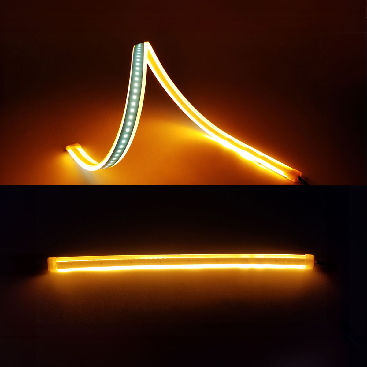 JUEGO DE TIRAS DE LED DRL JUEGO (2 UNIDADES) DE TIRAS DE LED DRL / DRL FLEXIBLE AMBAR (BALIZA INTERMITENTE) 30CM