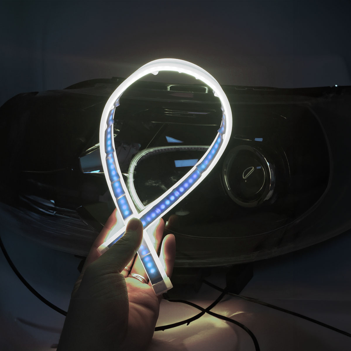 TIRAS DE LED DRL TIRAS DE LED DRL / DRL FLEXIBLE BLANCA (BALIZA INTERMITENTE) 150CM - 4