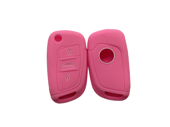 CUBRE LLAVE DE SILICONA CITROEN DS4 NAVAJA 3 BOTONES - COLOR ROSA